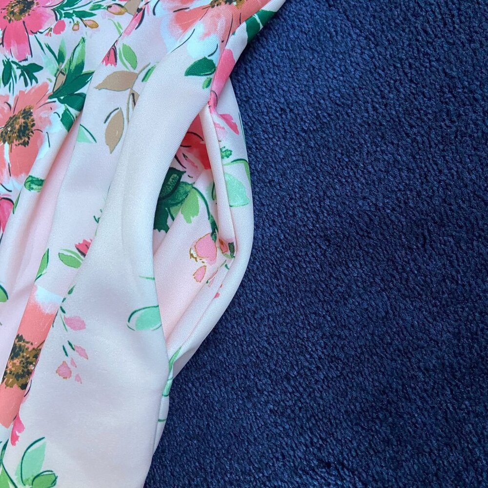 Jessica Howard Womens Pink Floral Fit & Flare Dress Sz 12P - Picture 3 of 6